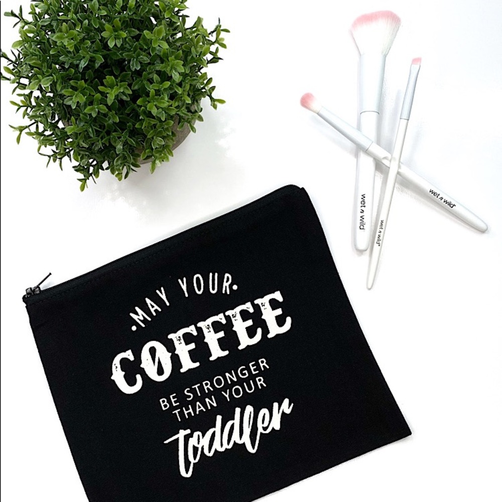 Canvas Makeup Bag with brushes